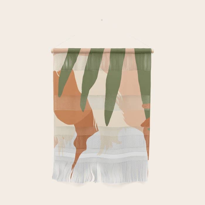 Musafir | Traveler Feminism Woman Of Color In White Shirt | Palm Tropical Minimal Bohemian Fashion  Wall Hanging