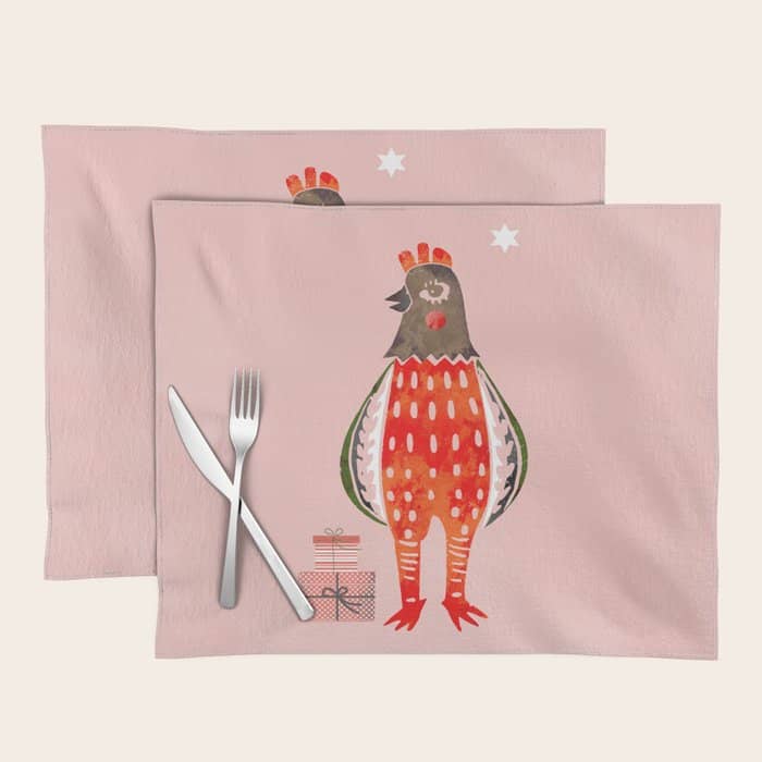 Christmas Chicken - Illustration Placemat