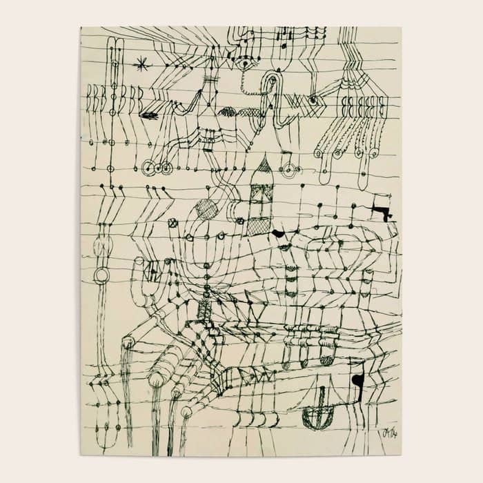 Paul Klee "Drawing Knotted In The Manner Of A Net" Poster