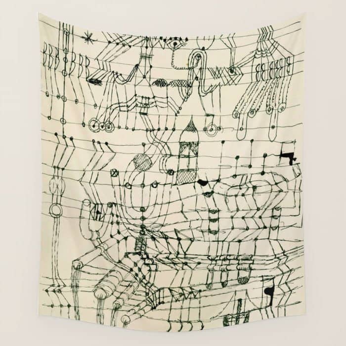 Paul Klee "Drawing Knotted In The Manner Of A Net" Wall Tapestry