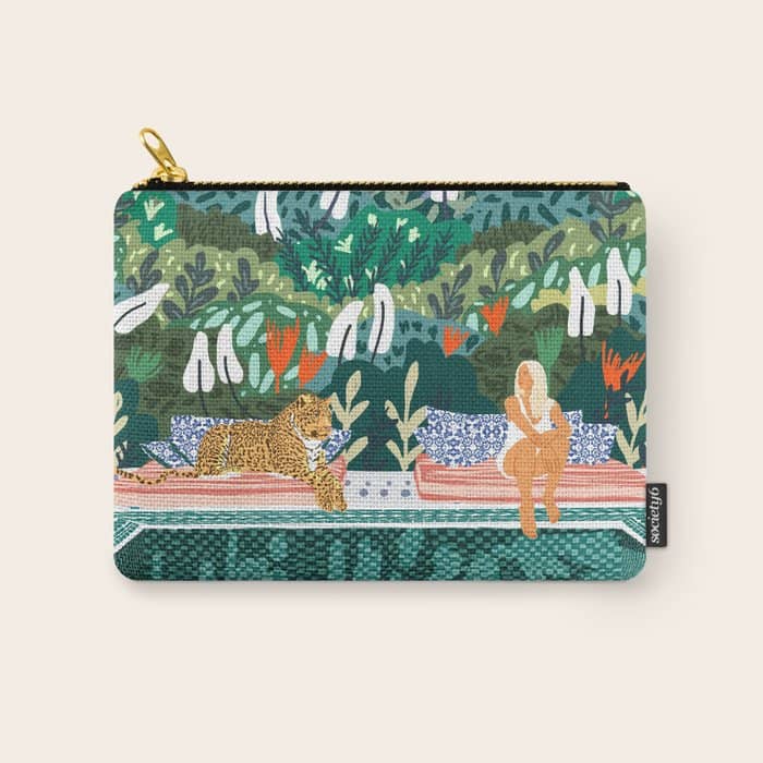 Chilling By The Pool With My Leopard Tropical Jungle Nature Wildlife Bohemian Morocco Travel Carry All Pouch