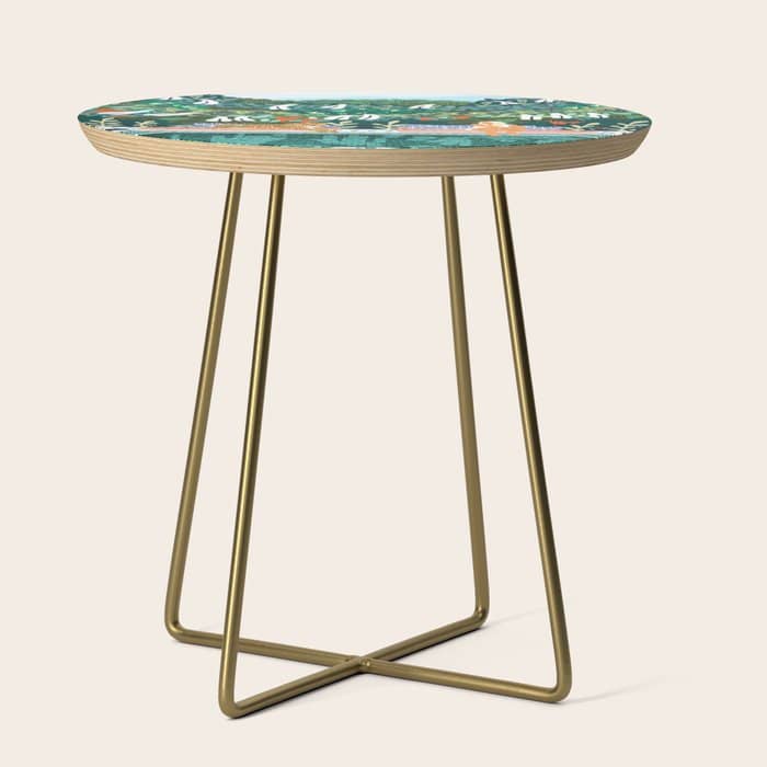 Chilling By The Pool With My Leopard Tropical Jungle Nature Wildlife Bohemian Morocco Travel Side Table