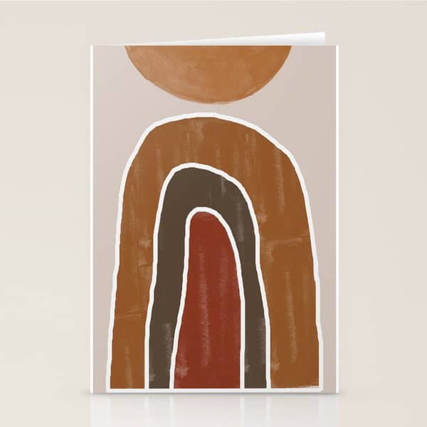 Abstract Rainbow, Burnt Orange Stationery Card