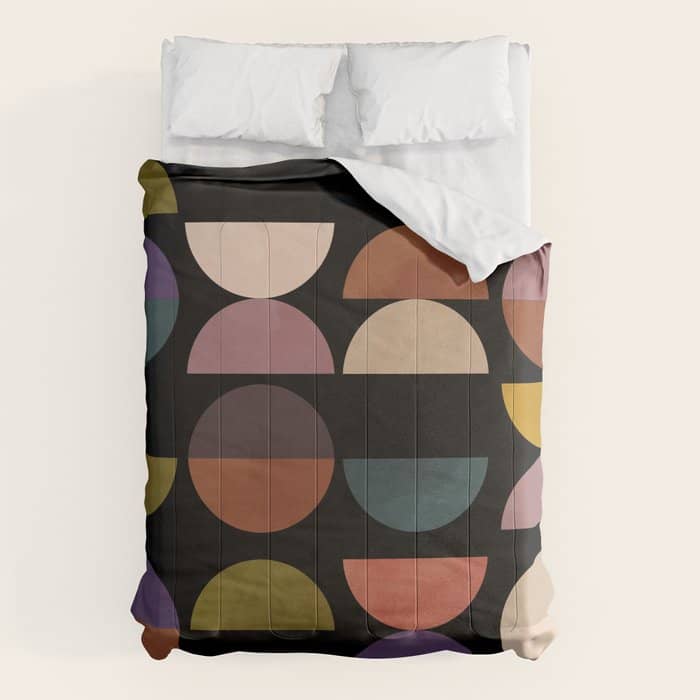 Mid Century Abstract Geometric Autumn 3 Comforter