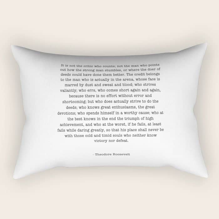 Man In The Arena Theodore Roosevelt Rectangular Pillow