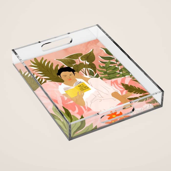 Plant Lady & The Urban Junglow | Blush Botanical Home DéCor | House Plants Bohemian Woman Bedroom  Acrylic Tray