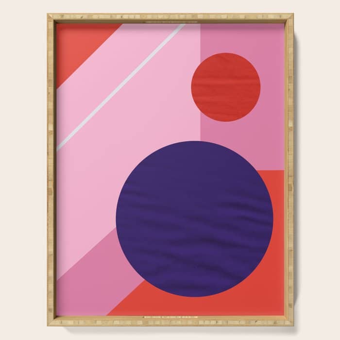 Abstract Geometry With Circles Serving Tray
