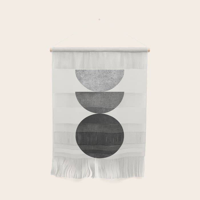 Woodblock Black And White Mid Century Modern Wall Hanging