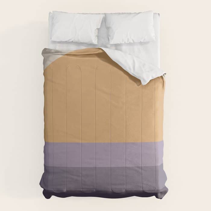 Minimal Retro Sunset Sunrise - Purple Mauve Dusk Comforter