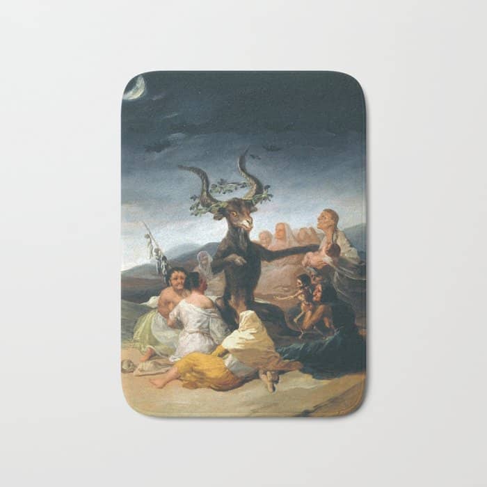 The Sabbath Of Witches Goya Painting Bath Mat