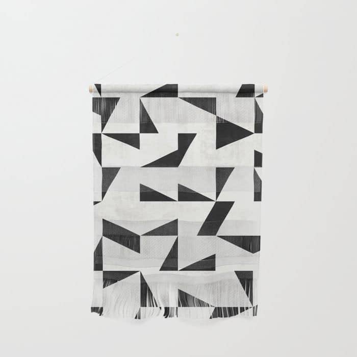 Mid-Century Modern Pattern No.11 - Black And White Conrete Wall Hanging
