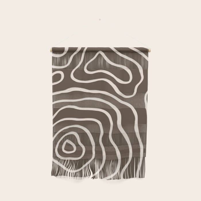 Topographic Map / Brown & Nude Wall Hanging