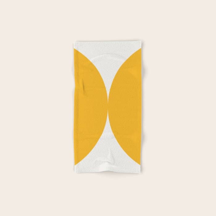 Bold Geometric Shapes Maximalism Xii Golden Yellow Bath Towel