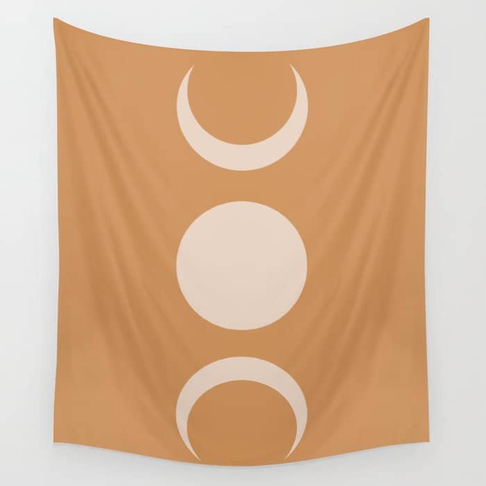 Moon Shapes Minimalism - Desert Sand Wall Tapestry