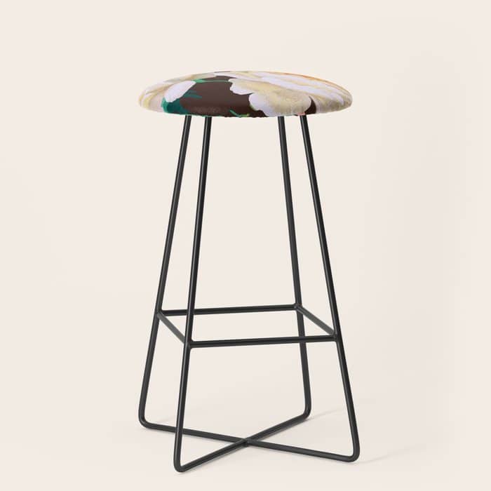 Tropical & White Blossom #Painting #Tropical #Botanical Stool
