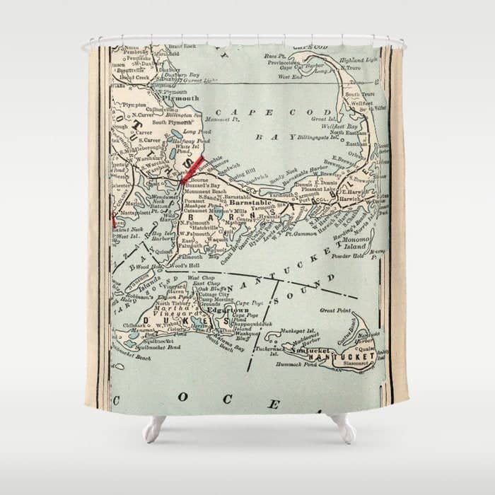 Vintage Cape Cod Map (1893) Shower Curtain