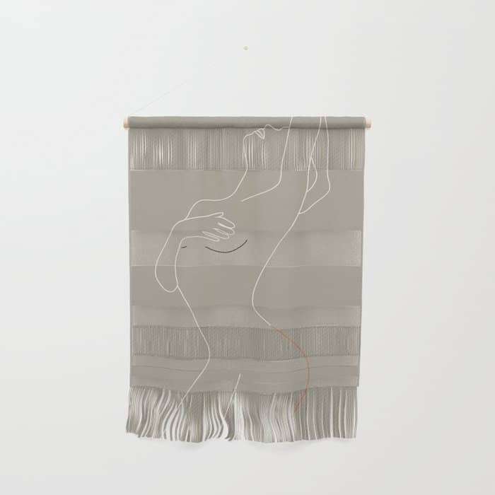 Minimal Line Art Woman Figure Ii Wall Hanging