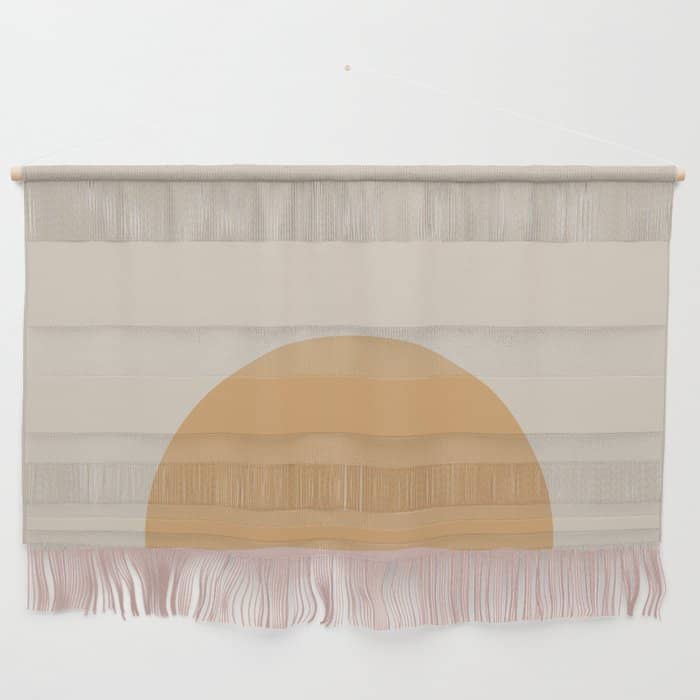 Minimal Sunrise Sunset - Earthy Neutral Wall Hanging