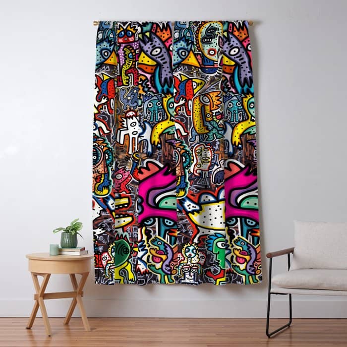 Stickers Attack Street Art Graffiti Window Curtain