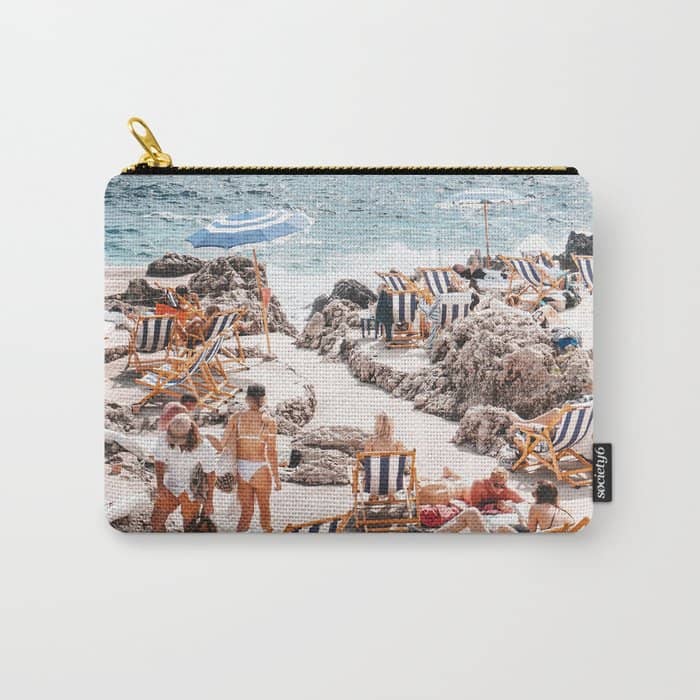 Beach Day, Travel Photography Digital Wall Decor, Tropical Beach Island Collage Carry All Pouch