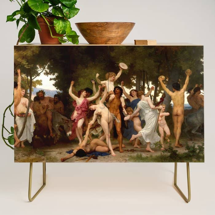 William-Adolphe Bouguereau "The Youth Of Bacchus" Credenza