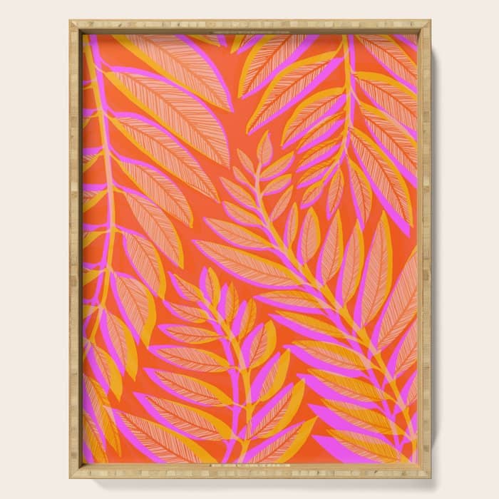 Hot Tropics Ii - Vertical Pink Orange Palette Serving Tray