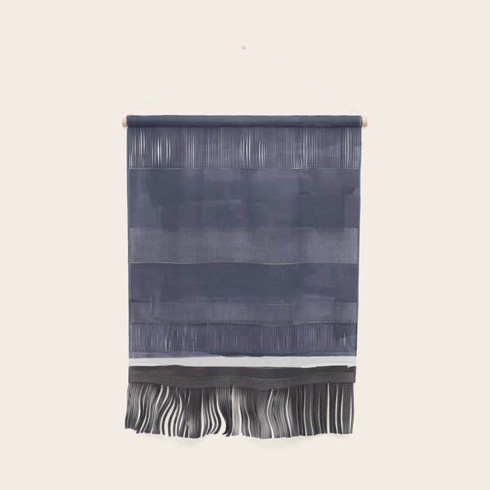 Navy Black Rothko Fun Colorful Mid Century Modern Abstract Painting Shapes Pattern Wall Hanging