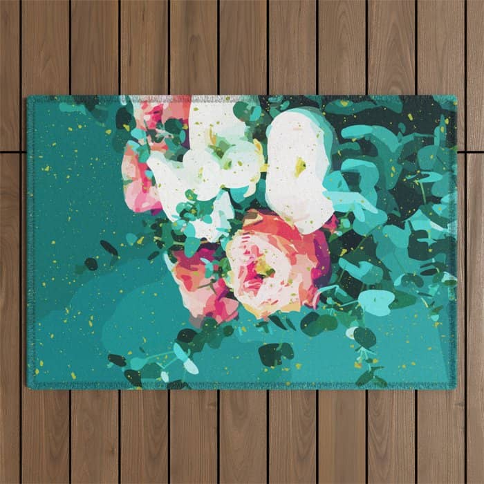 Floral & Confetti #Digitalart #Floral Outdoor Rug