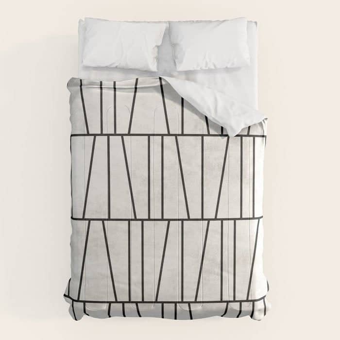 Mid-Century Modern Pattern No.6 - White Comforter