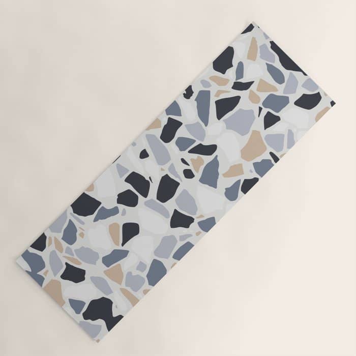 Terrazzo Mosaic Pattern, Gray And Neutral Yoga Mat