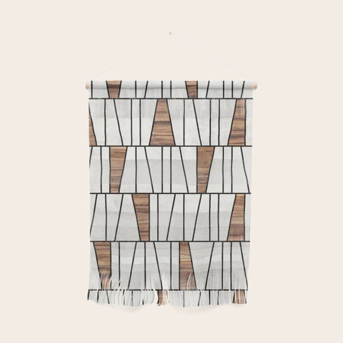 Mid-Century Modern Pattern No.4 - Concrete And Wood Wall Hanging