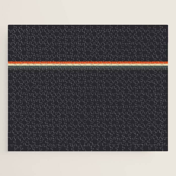Fujitaka - Classic Dark Retro Stripes Jigsaw Puzzle