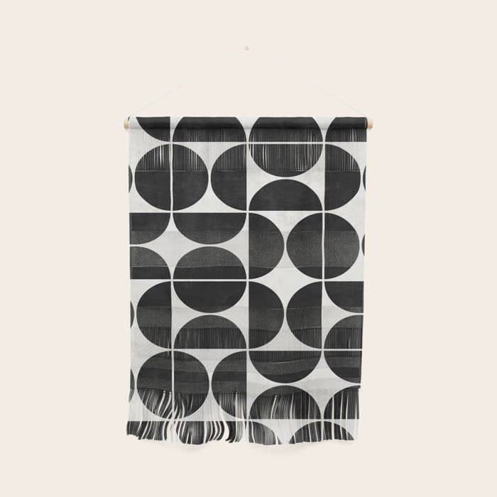 Mid-Century Modern Pattern No.3 - Black And White Wall Hanging