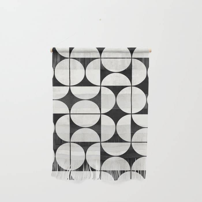 Mid-Century Modern Pattern No.2 - Black And White Wall Hanging