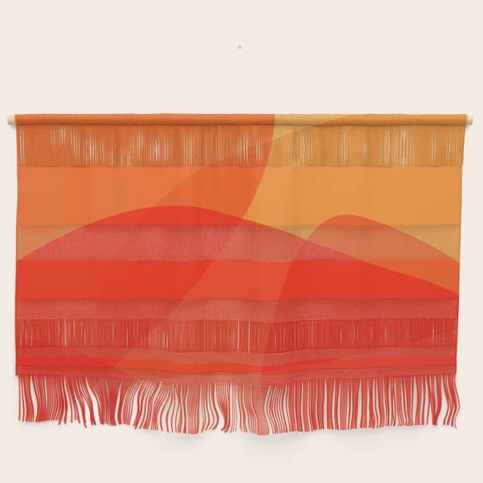 Abstract Organic Shapes In Red Wall Hanging