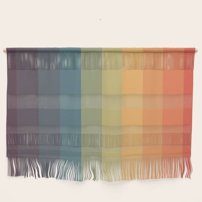 Colorful Retro Striped Rainbow Wall Hanging