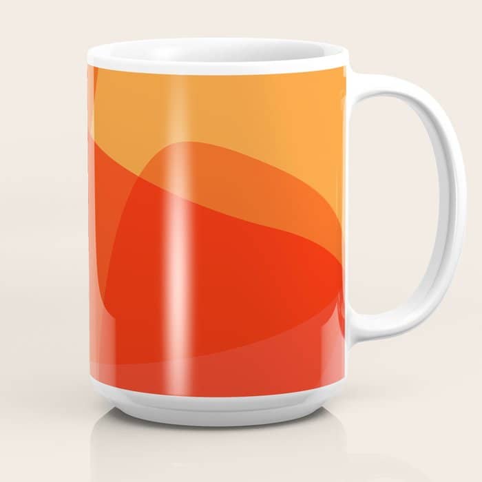 Abstract Organic Shapes In Red Coffee Mug