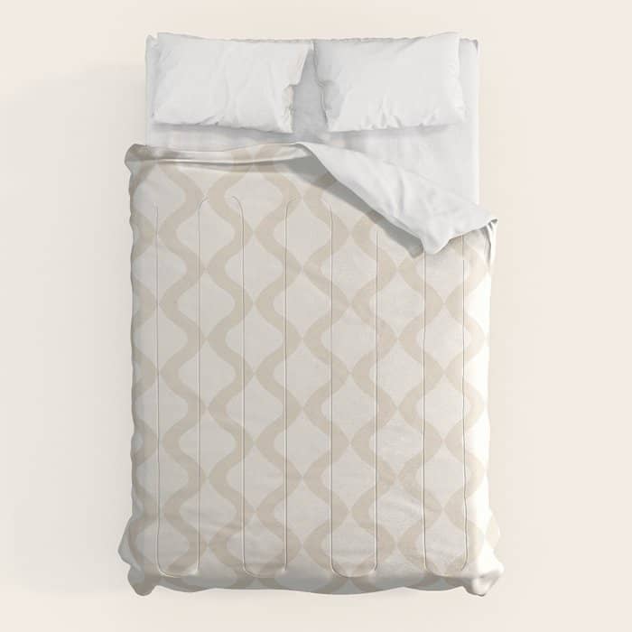 Alva Pattern - Vintage Neutral White Comforter