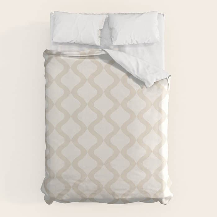 Alva Pattern - Vintage Neutral White Duvet Cover