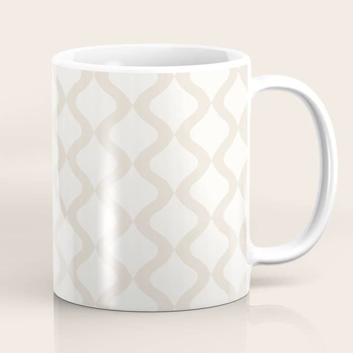 Alva Pattern - Vintage Neutral White Coffee Mug