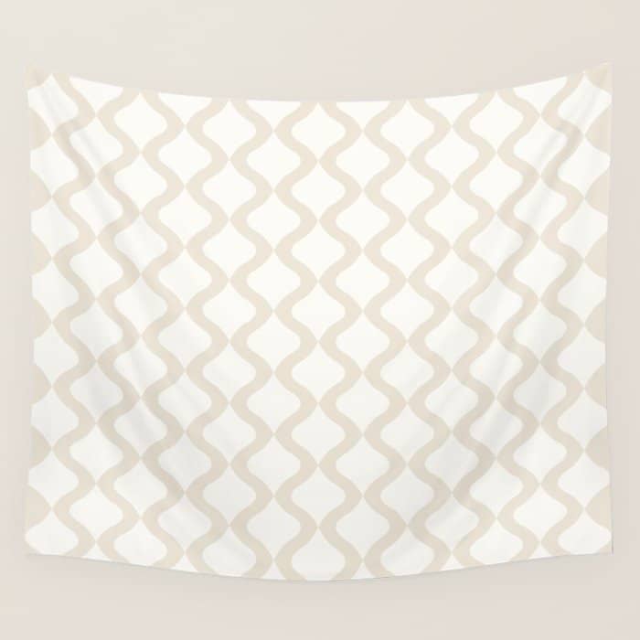 Alva Pattern - Vintage Neutral White Wall Tapestry