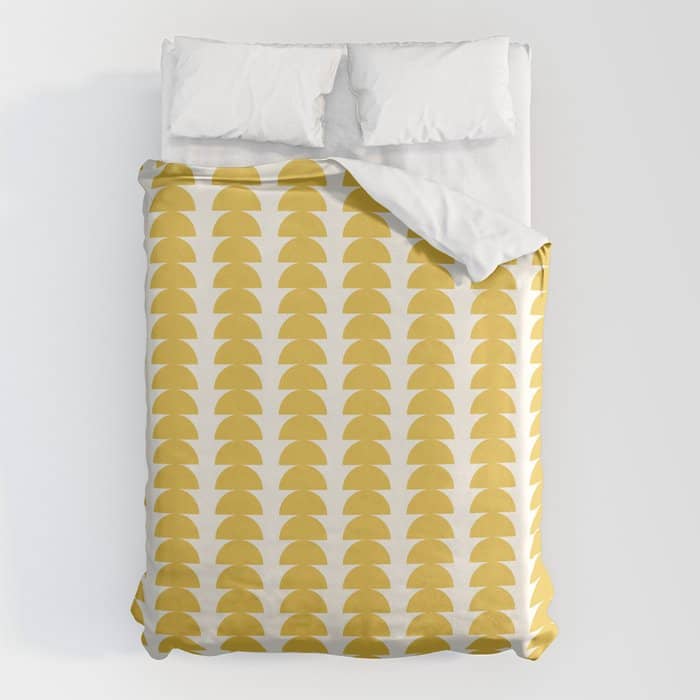 Maude Shapes Pattern - Golden Yellow Duvet Cover
