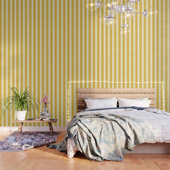 Maude Shapes Pattern - Golden Yellow Wallpaper