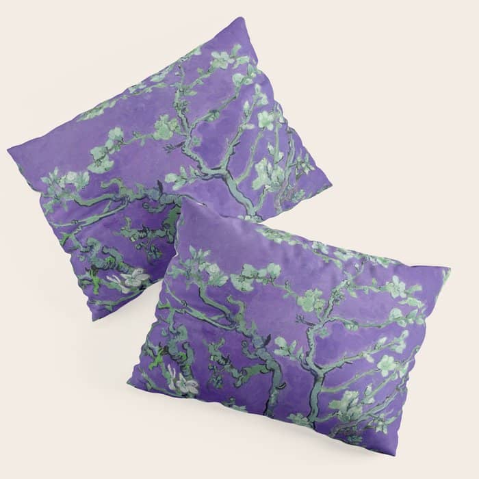 Vincent Van Gogh "Almond Blossoms" (Edited Purple) Pillow Sham