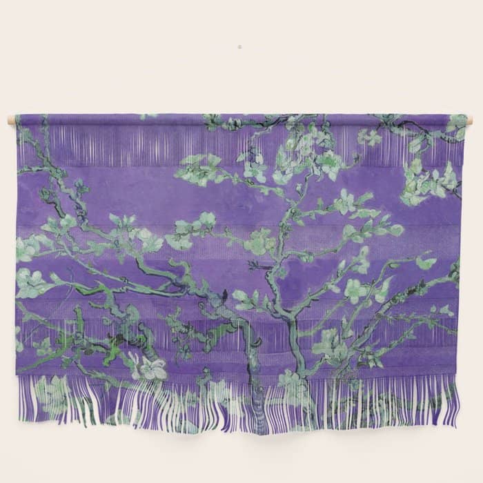 Vincent Van Gogh "Almond Blossoms" (Edited Purple) Wall Hanging