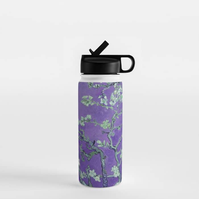 Vincent Van Gogh "Almond Blossoms" (Edited Purple) Water Bottle