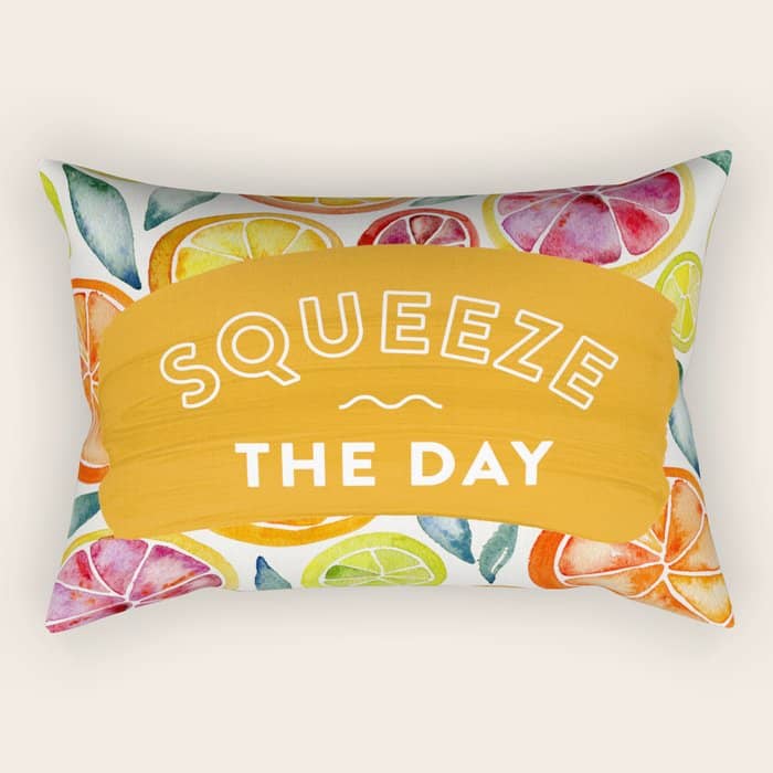 Squeeze The Day - Multi Palette Rectangular Pillow