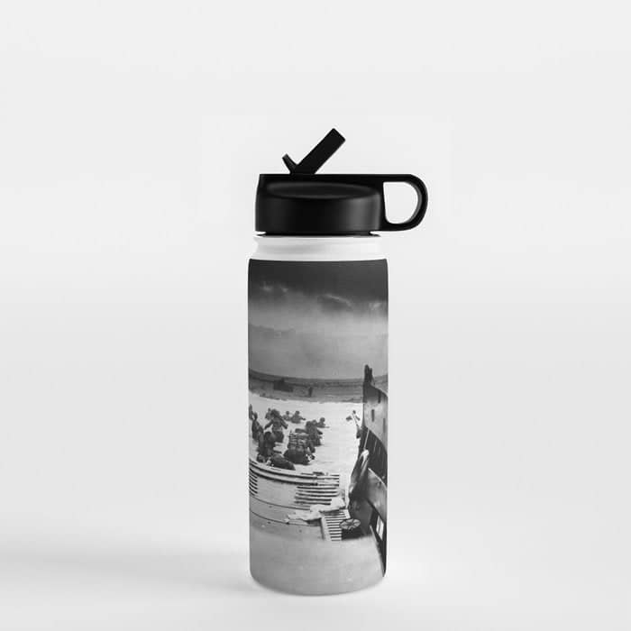 Into The Jaws Of Death - D-Day Vintage Photo By Robert F. Sargent Water Bottle