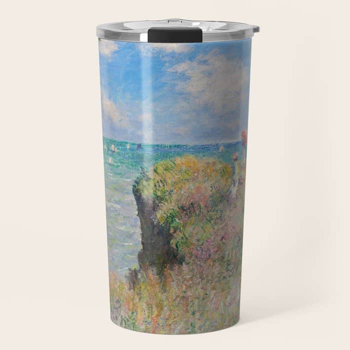 Claude Monet " Cliff Walk At Pourville" Travel Mug
