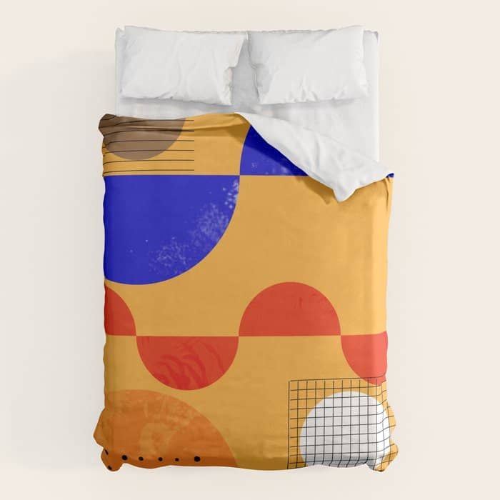 Mid-Century Shapes Abstract No7 Duvet Cover